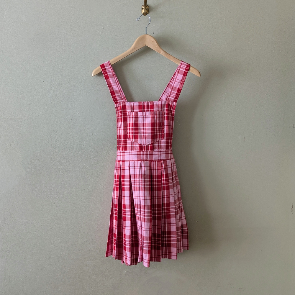 Plaid Pink Sleeveless Dress